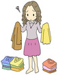 洋服で悩む女性