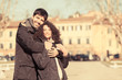 Happy Young Couple Outside, Valentine's Day