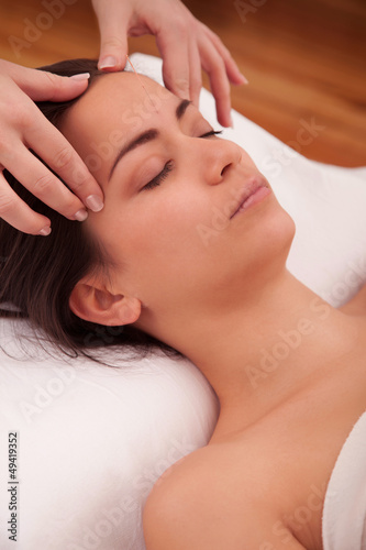 Photo: Massage treatment of the head Massage treatment of the head