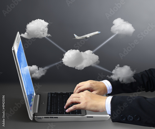 Photo: laptop in his hands laptop in his hands