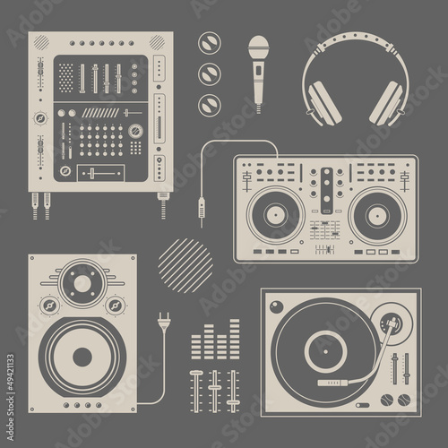 Vector: DJ icons DJ icons