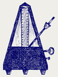 Musical metronome. Doodle style