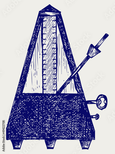 Vector: Musical metronome. Doodle style Musical metronome. Doodle style