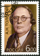 RUSSIA - 2008: The 125th birth anniversary of A. N. Tolstoy