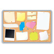Cork Notice Board with Blank Notes. Vector Image