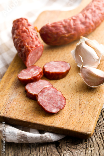 Photo: sliced pork sausage sliced pork sausage