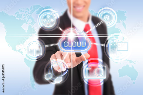 Photo: Cloud computing touchscreen interface Cloud computing touchscreen interface