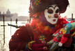 Clown with gondola in Venice