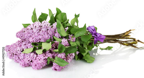 Photo: beautiful lilac flowers isolated on white. beautiful lilac flowers isolated on white.