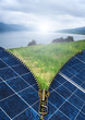 Ecology conception with solar panels