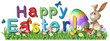 A happy easter greetings in the garden