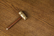 gavel on wood background