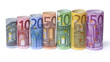 Geld, Euroscheine gerollt