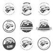 Monochrome off-road adventures labels and badges
