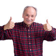 Senior man showing yes sign