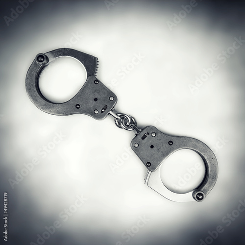 Photo: steel police handcuffs steel police handcuffs