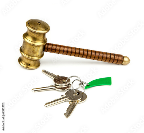 Photo: house keys and auction hammer house keys and auction hammer
