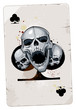 Poker card with skulls