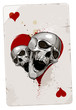 Poker card with skulls
