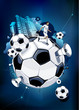 Abstract image of soccer balls