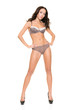 Young woman with lingerie  in front of white background