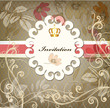 Cute invitation card for design with ornament in vintage style