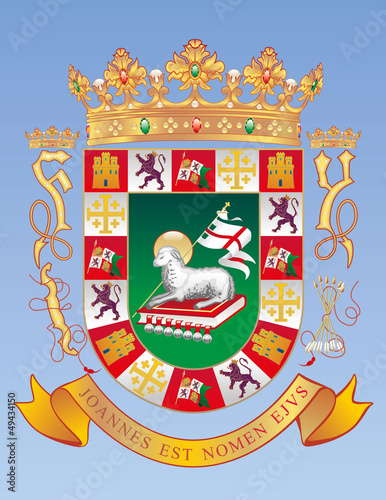 Illustration: Vector Coat of Arms of the Commonwealth of Puerto Rico Vector Coat of Arms of the Commonwealth of Puerto Rico