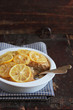 Almond and lemon juice cake lemon slices