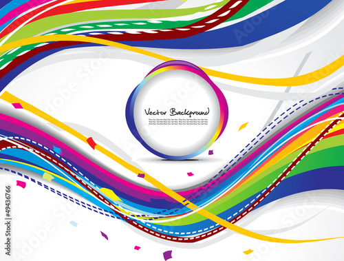 Vector: abstract colorful wave background with circle abstract colorful wave background with circle