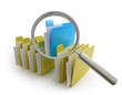 Illustration: folders and magnifier folders and magnifier