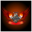 Vector Cartoon Engine with Wings