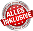 Button Banner "Alles inklusive" rot/silber