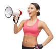 woman with megaphone