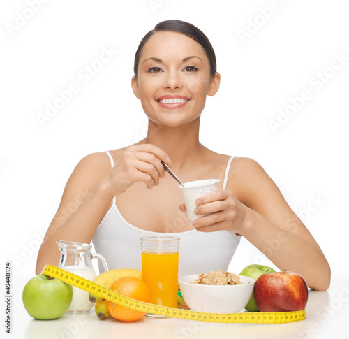 Photo: woman with yogurt woman with yogurt