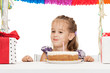 Photo: litle girl with birthday cake litle girl with birthday cake