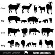 Vector: Vector set illustration: farm animals isolated on white Vector set illustration: farm animals isolated on white