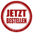 Grunge Stempel rot rund JETZT BESTELLEN