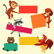 Vektor: Set of labels with animals, vector illustration Set of labels with animals, vector illustration