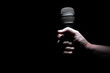 Hand and microphone
