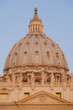 Sunrise on the Dome of Saint Peter's Basilica in Rome