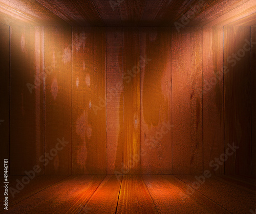 Illustration: Wooden Spotlight Room Background Wooden Spotlight Room Background