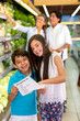 Kids with shopping list