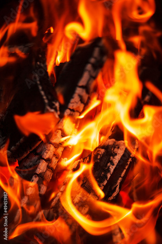 Photo: Fire in fireplace Fire in fireplace