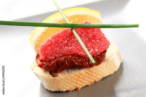 Photo: Red caviar canape Red caviar canape