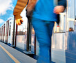 Man on train platform