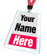 Your Name Here Badge Lanyard Advertising
