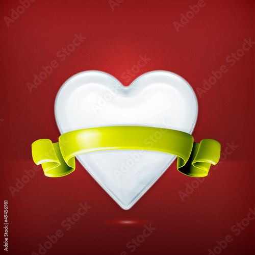 Vector: White heart, award White heart, award
