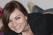 Beautiful woman laughs