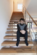 man sitting on the stairs
