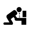 Symbolistic icon vomiting because of love